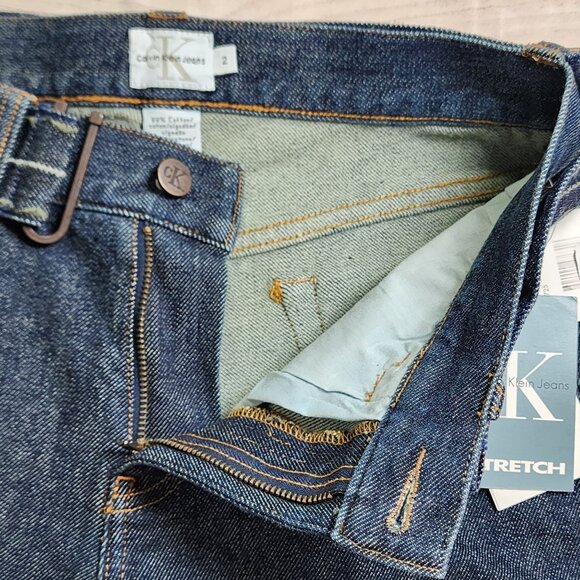 Calvin Klein Womens Low Rise Bootcut Jeans Size 2 Stretch Denim Dark Wash New - Picture 2 of 10